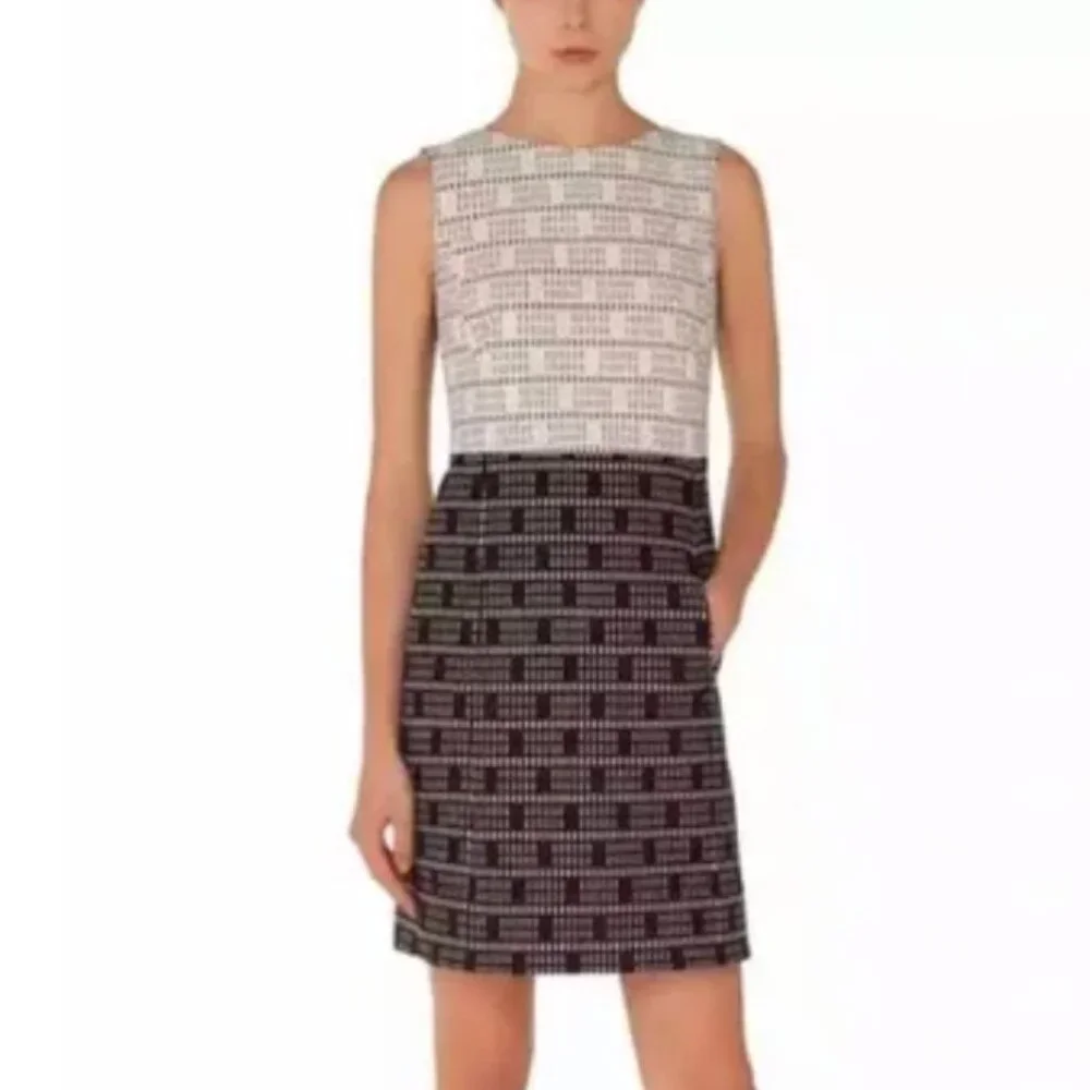 AKRIS Punto‎ Lace Jacquard Sheath Dress in Black sz 6
